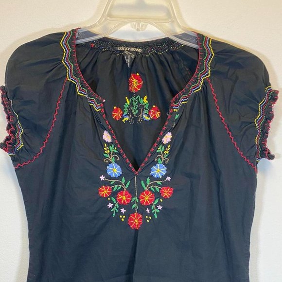 2000s Western Glam Embroidered Layereble Blouse - Picture 4 of 4